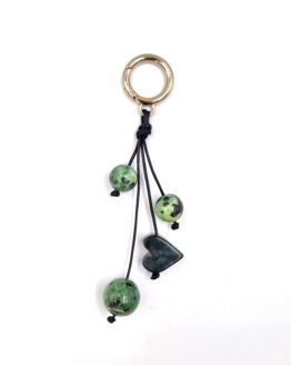 Serpentynitowy brelok, zawieszka do torebki